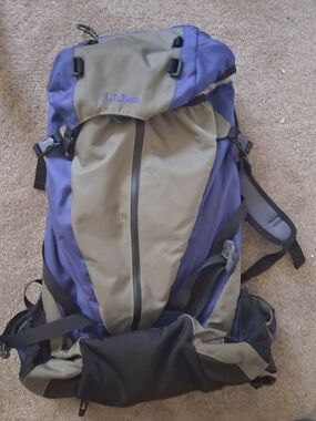 LL Bean AT38W Hiking Backpack Daypack Purple Gray VTG Y2K Technical Rucksack
